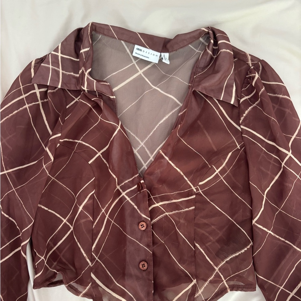 ASOS Cropped Button Up Top - Picture 2 of 5